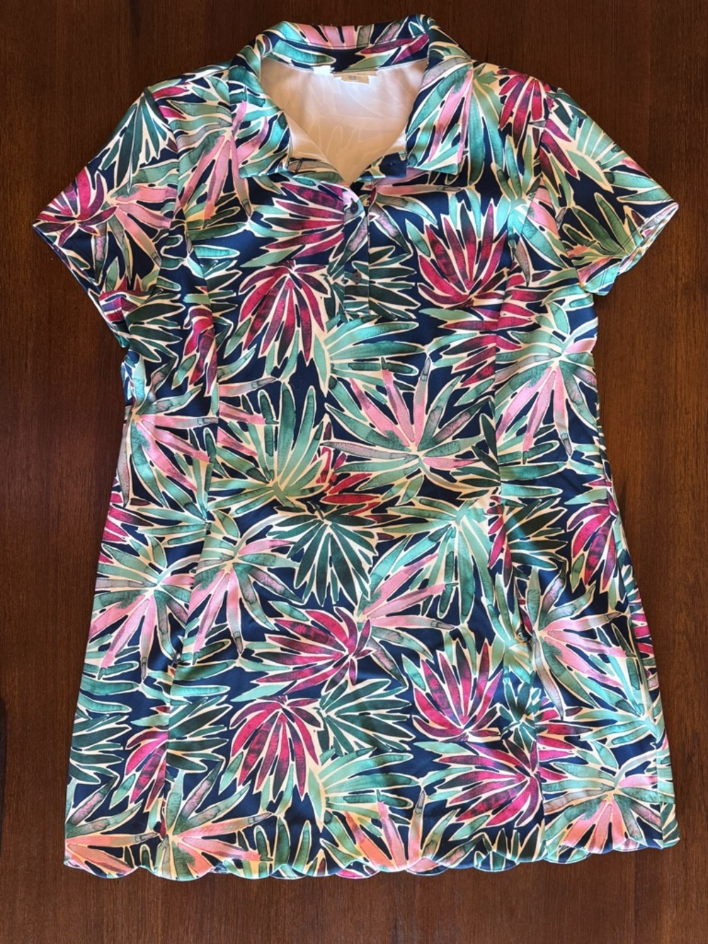 Sigrid Olsen Tropical Scalloped Hem Golf Tennis Dress XL